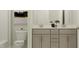 Modern bathroom with double vanity and a toilet at 1528 Goldfinch Perch Ln, Knightdale, NC 27545