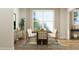 Modern dining room featuring a rectangular table and six chairs at 1528 Goldfinch Perch Ln, Knightdale, NC 27545