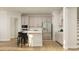 Open concept kitchen featuring an island and stainless steel appliances at 1528 Goldfinch Perch Ln, Knightdale, NC 27545