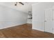 Spacious living room featuring hardwood floors, neutral walls and a ceiling fan at 3 Cheltenham Dr, Clayton, NC 27520