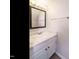 Clean bathroom with white vanity and marble countertop at 431 Oak Run Dr, Raleigh, NC 27606