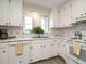Kitchen with white cabinets, marble countertops, and stainless steel sink at 431 Oak Run Dr, Raleigh, NC 27606
