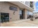 Apartment building entrance featuring modern architectural details and clear signage at 523 S West # 305, Raleigh, NC 27601