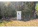 Rustic outhouse situated in a wooded area at 754 Firestone Ln, Sanford, NC 27330