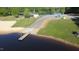Aerial view of the boat ramp and lake access, offering convenient water recreation opportunities at 1119 Sagamore Dr, Louisburg, NC 27549