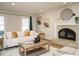 Inviting living room featuring a fireplace, comfortable seating, and natural light from the windows at 505 Annandale Dr, Cary, NC 27511