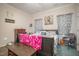 Bedroom with a sleigh bed and dark wood furniture at 607 Young St, Henderson, NC 27536