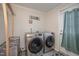 Laundry room with washer, dryer, and storage at 607 Young St, Henderson, NC 27536