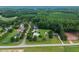 Lush properties feature well-manicured lawns and mature trees in this aerial view of an established neighborhood at 20 Tamaran Ct, Spring Hope, NC 27882