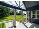 Covered porch overlooking the expansive backyard of the property at 20 Tamaran Ct, Spring Hope, NC 27882