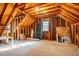 Unfinished attic space with exposed beams at 3 Acornridge Ct, Durham, NC 27707