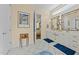 Elegant bathroom with double vanity and view of a bedroom at 413 Johnson Town Rd, Zebulon, NC 27597