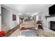 Spacious basement with a fireplace and comfortable seating at 420 W 10Th St, Siler City, NC 27344