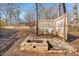 Small patio area with fire pit and seating at 420 W 10Th St, Siler City, NC 27344
