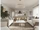Open concept living room and kitchen with modern finishes at 432 Firefly Overlook, Pittsboro, NC 27312