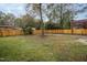 Large, fenced backyard with mature trees and a grassy area at 601 Rose St, Rocky Mount, NC 27801
