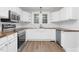 Modern kitchen with stainless steel appliances, white subway tile backsplash, and butcher block countertops at 601 Rose St, Rocky Mount, NC 27801