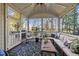 Relaxing screened porch with seating area and wooded views at 7112 Hasentree Way, Wake Forest, NC 27587