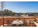 Deck with table and chairs, overlooking neighborhood at 104 Ridgeline Ct, Durham, NC 27703