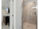 Modern bathroom with walk-in shower and tiled walls at 107 York Dr, Oxford, NC 27565