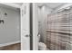Bathroom with shower stall and toilet at 1109 Timbercut Dr, Durham, NC 27703
