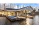 Private boathouse with floating dock on calm lake at 261 Willifords Pt Dr, Roxboro, NC 27574