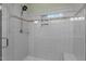 Updated shower with tile surround and built-in niche at 241 Serenity Hill Cir, Chapel Hill, NC 27516