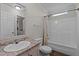 Clean bathroom with tub/shower combo, toilet, and vanity at 261 Willifords Pt Dr, Roxboro, NC 27574