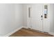 Bright entryway with hardwood floors and white door at 31 Burford Way, Angier, NC 27501