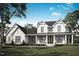 Two story farmhouse with dark roof, white siding, and front porch at 320B W Orange St, Hillsborough, NC 27278