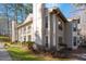 Angle exterior view showcasing the building's architecture and well-maintained landscaping at 514 New Kent Pl, Cary, NC 27511