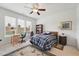 Bright bedroom featuring a comfy bed, workspace, and ample natural light at 524 Brunello Dr, Wake Forest, NC 27587