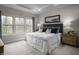 Bright main bedroom with large windows and wood nightstands at 1368 Chowan Ave, Durham, NC 27713
