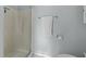 Clean bathroom with a shower stall and a towel rack at 304 Indigo Pl, Garner, NC 27529