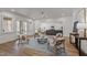 Spacious living room with hardwood floors, modern furniture, and large windows offering plenty of natural light at 3304 Cheswick Dr, Raleigh, NC 27609