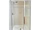 Clean bathroom with a tiled shower and glass enclosure at 331 Providence Glen Dr, Chapel Hill, NC 27514