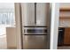 Stainless steel smart refrigerator featuring Gathering hub screen, and modern shelving in new construction home at 6358 Pathway Ct Ct, Chapel Hill, NC 27516