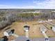 Aerial view showing a house's location in a quiet residential neighborhood at 70 Kinsale Ct, Fuquay Varina, NC 27526