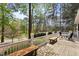 Large deck overlooking mature trees, providing a peaceful outdoor space at 76527 Rice, Chapel Hill, NC 27517