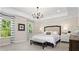 Spacious bedroom with a plush bed, large windows, and decorative accents at 802 Brookfield Dr, Gibsonville, NC 27249
