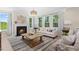 Cozy living room with a fireplace, large windows, and comfortable seating at 802 Brookfield Dr, Gibsonville, NC 27249