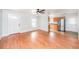 Living room with hardwood floors and a view into the kitchen area at 105 Cooke St, Raleigh, NC 27601