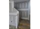 Unfinished staircase with drywall walls at 105 Forest Dr, Graham, NC 27253