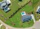 Expansive property showcasing a pristine lawn, luxurious pool, and an impeccably maintained landscape at 1608 Legacy Ridge Ln, Wake Forest, NC 27587