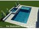 Aerial view of luxurious pool and spa at 1608 Legacy Ridge Ln, Wake Forest, NC 27587