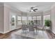 Elegant dining room with bay window and seating for six at 257 Macallan Dr, Burlington, NC 27215