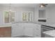 Kitchen island with granite countertop and white cabinets at 2635 Broad Oaks Pl, Raleigh, NC 27603