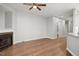 Living room with hardwood floors and fireplace at 2635 Broad Oaks Pl, Raleigh, NC 27603