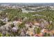 This aerial shot shows the property's location within a treed neighborhood at 501 Pearson Dr, Durham, NC 27713