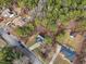 This is an aerial view of a residential neighborhood with mature trees and greenery at 501 Pearson Dr, Durham, NC 27713